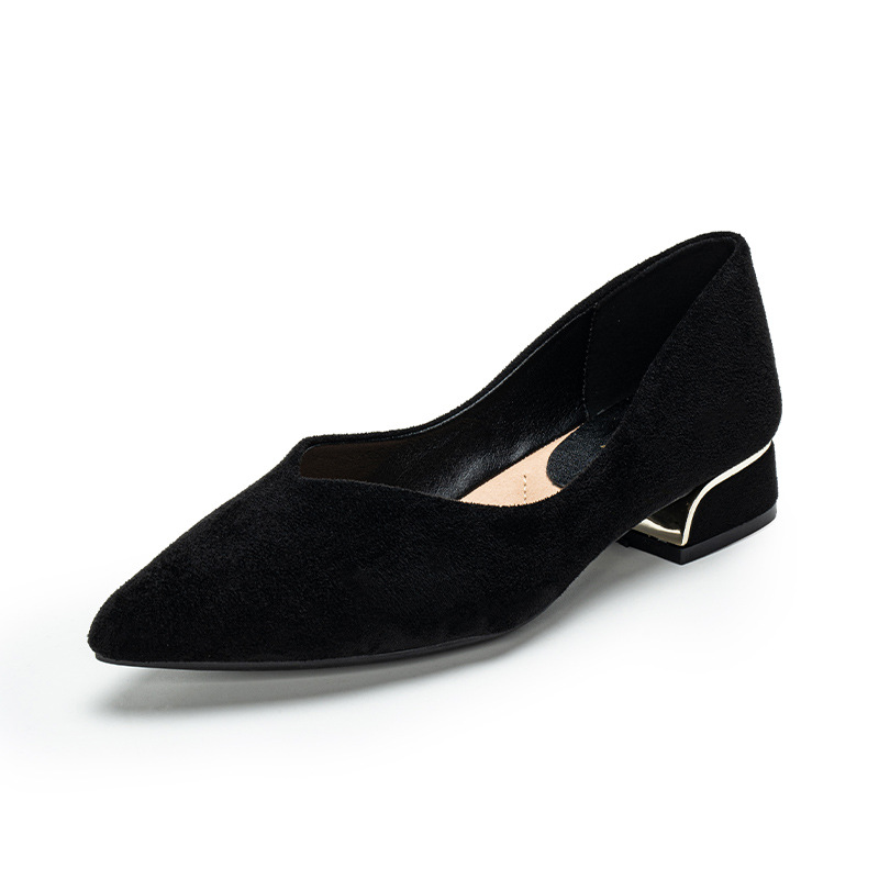 Leather Work Is - Women's Pointed Toe Simple Chunky Heel