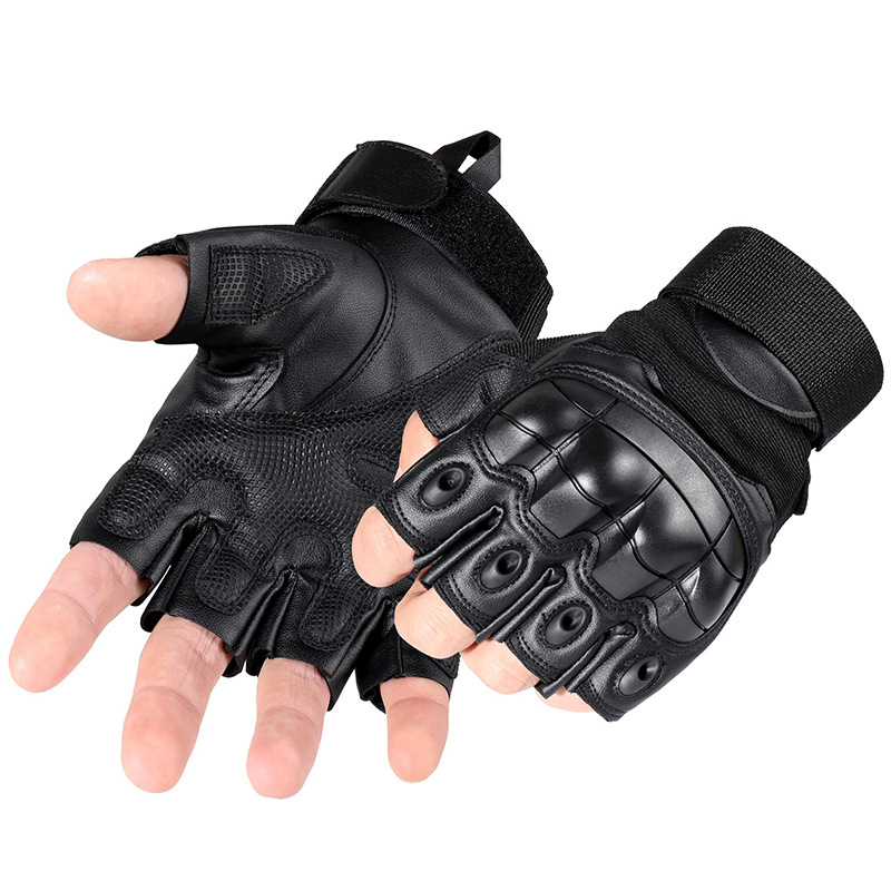 Leatherworking Items - Motorcycle PU Leather Tactical Finger Gloves