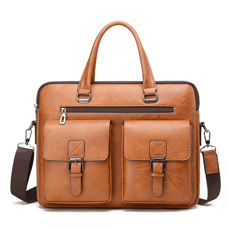 Leather Work Laptop Bag - Luxury Brand Man Business Briefcase Bag