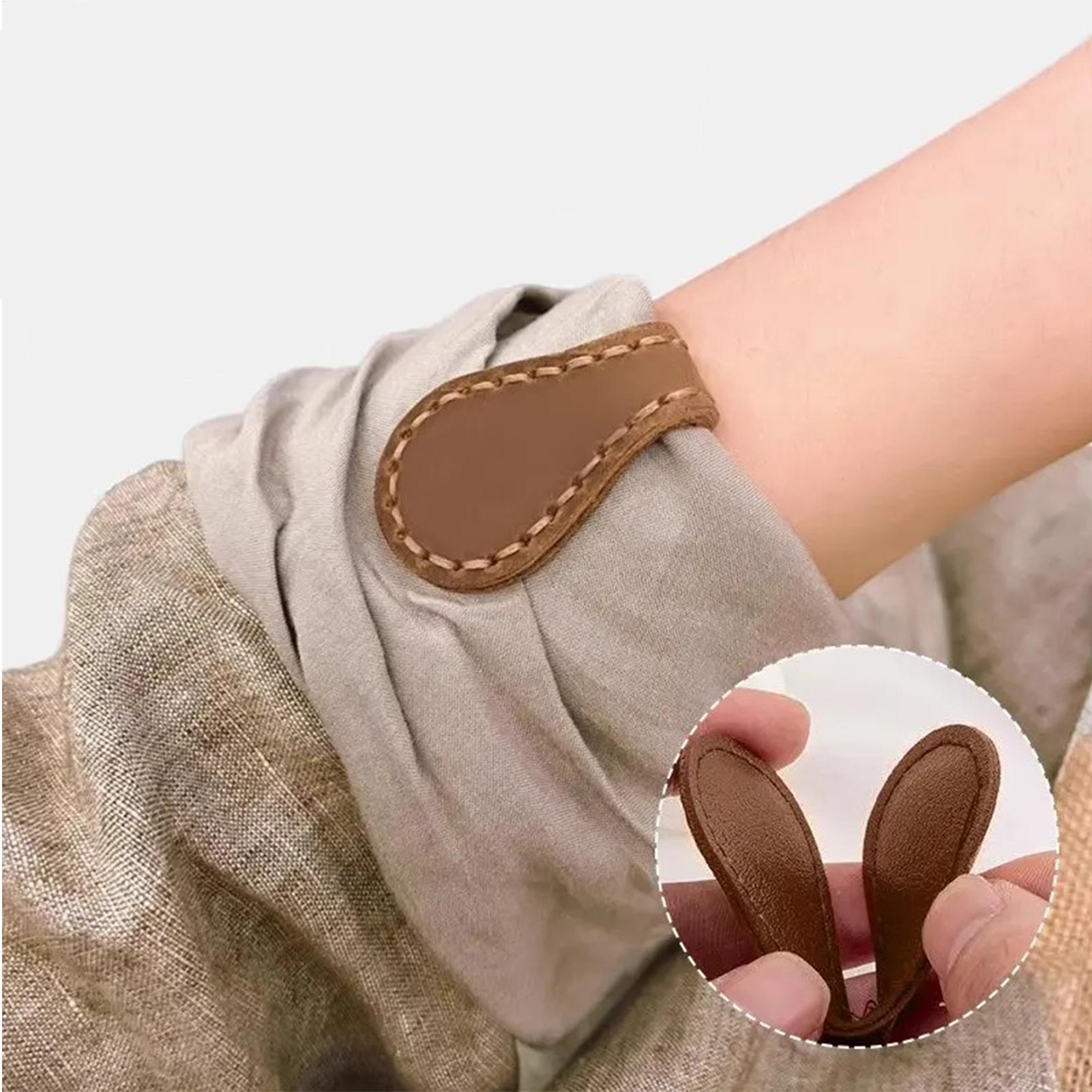 Leather Work Pants - Magnetic sleeve clips 2Pcs/set PU Leather