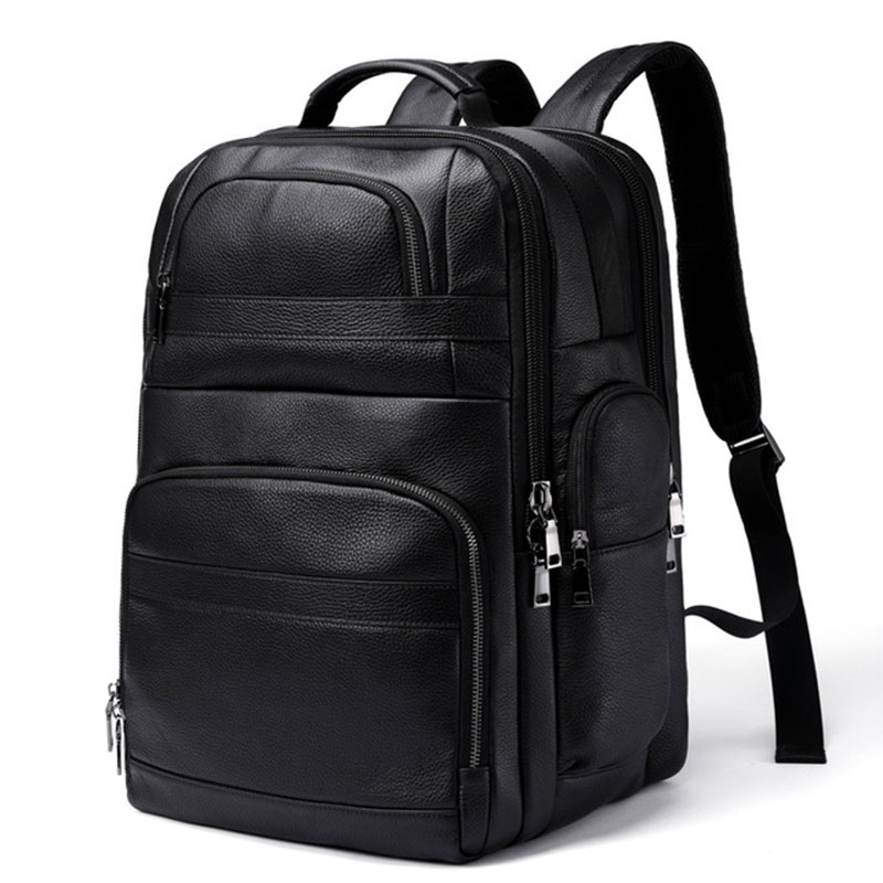 Leather Work Rucksack - Luufan Genuine Leather Backpack With USB