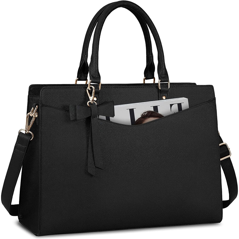 Leather Work Laptop Bag - Laptop Bag for Women 15.6 Inch