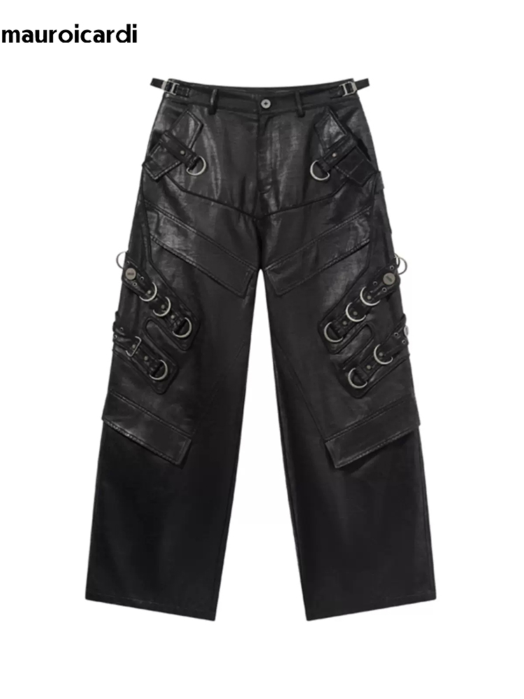 Mauroicardi Spring Autumn Cool - Leather Work Pants 评论和价格