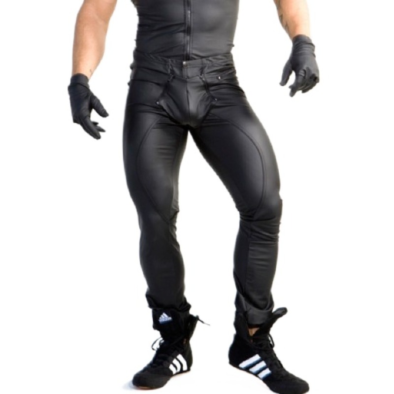 Mens Shiny Faux Leather Tights - Leather Work Pants 评论和价格