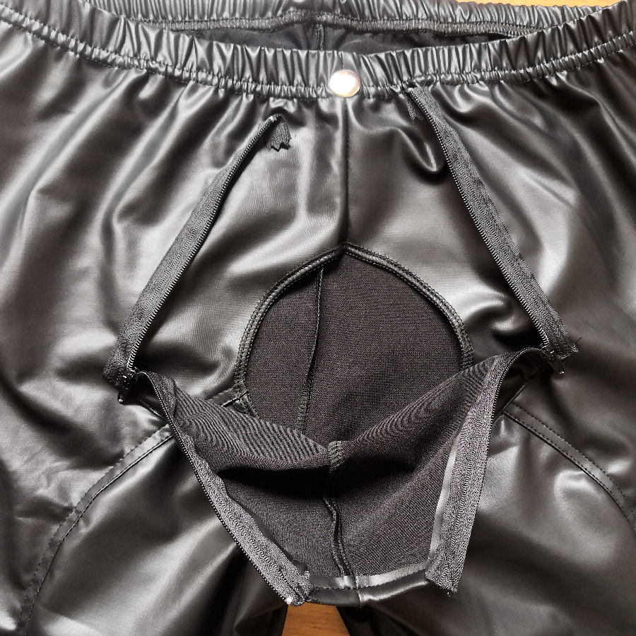 Mens Shiny Faux Leather Tights - Leather Work Pants 评论和价格