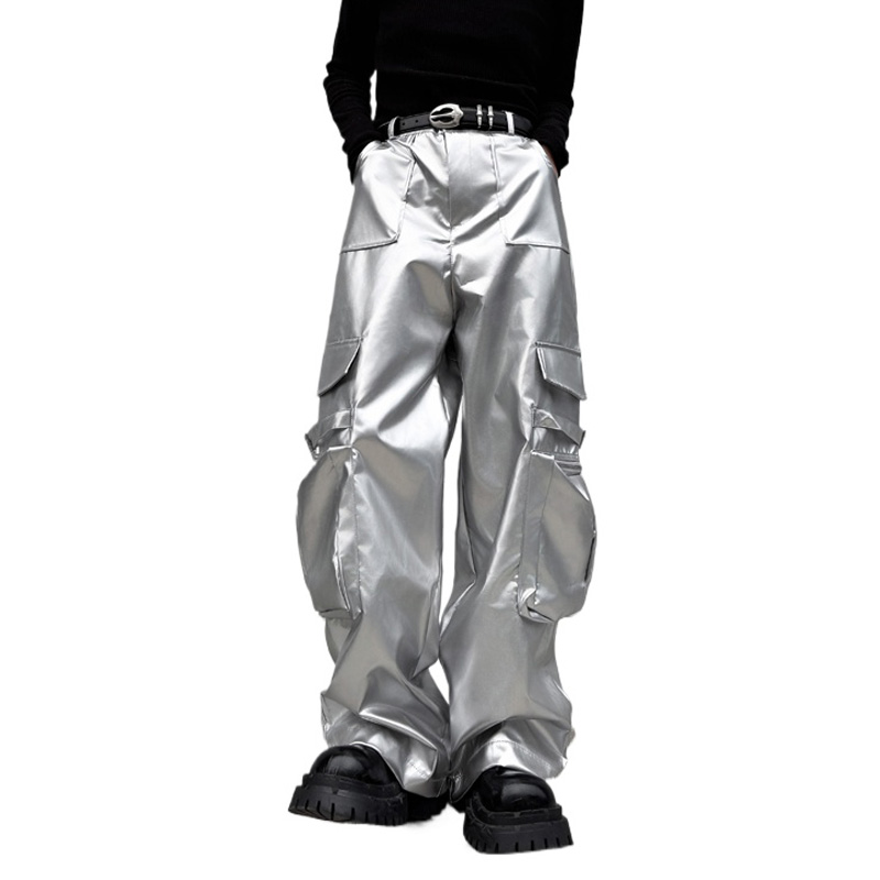 Silver Leather Pant Men Street - Leather Work Pants 评论和价格