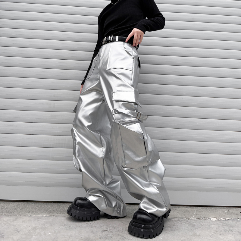 Silver Leather Pant Men Street - Leather Work Pants 评论和价格