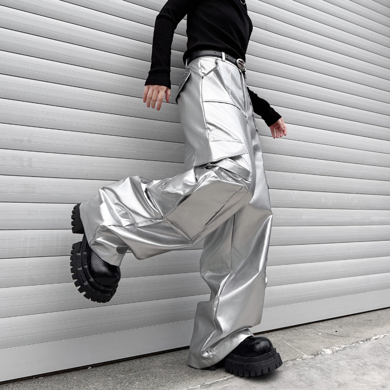 Silver Leather Pant Men Street - Leather Work Pants 评论和价格
