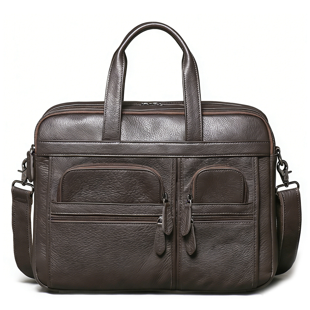 Men's Genuine Leather Briefcas - Leather Work Laptop Bag 评论和价格