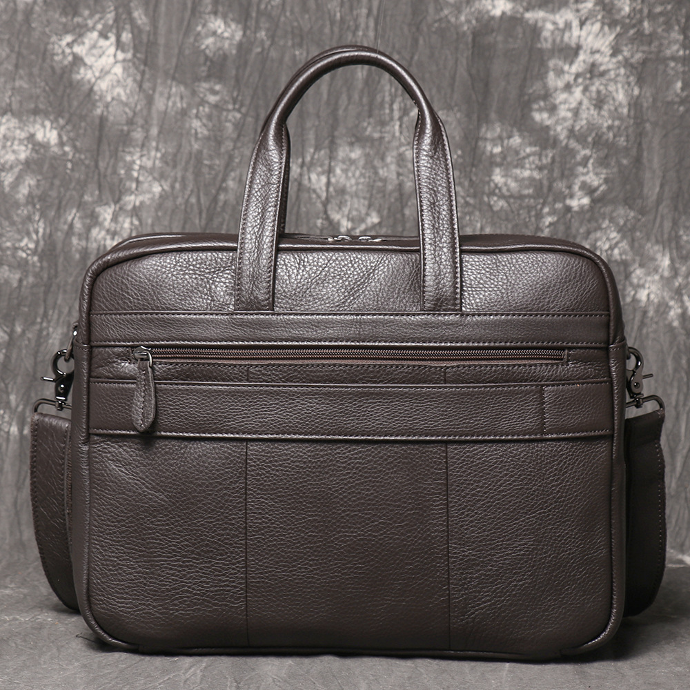Men's Genuine Leather Briefcas - Leather Work Laptop Bag 评论和价格