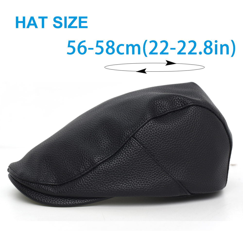 PU Newsboy Cap Men Women Autum - Leather Work Hat 评论和价格