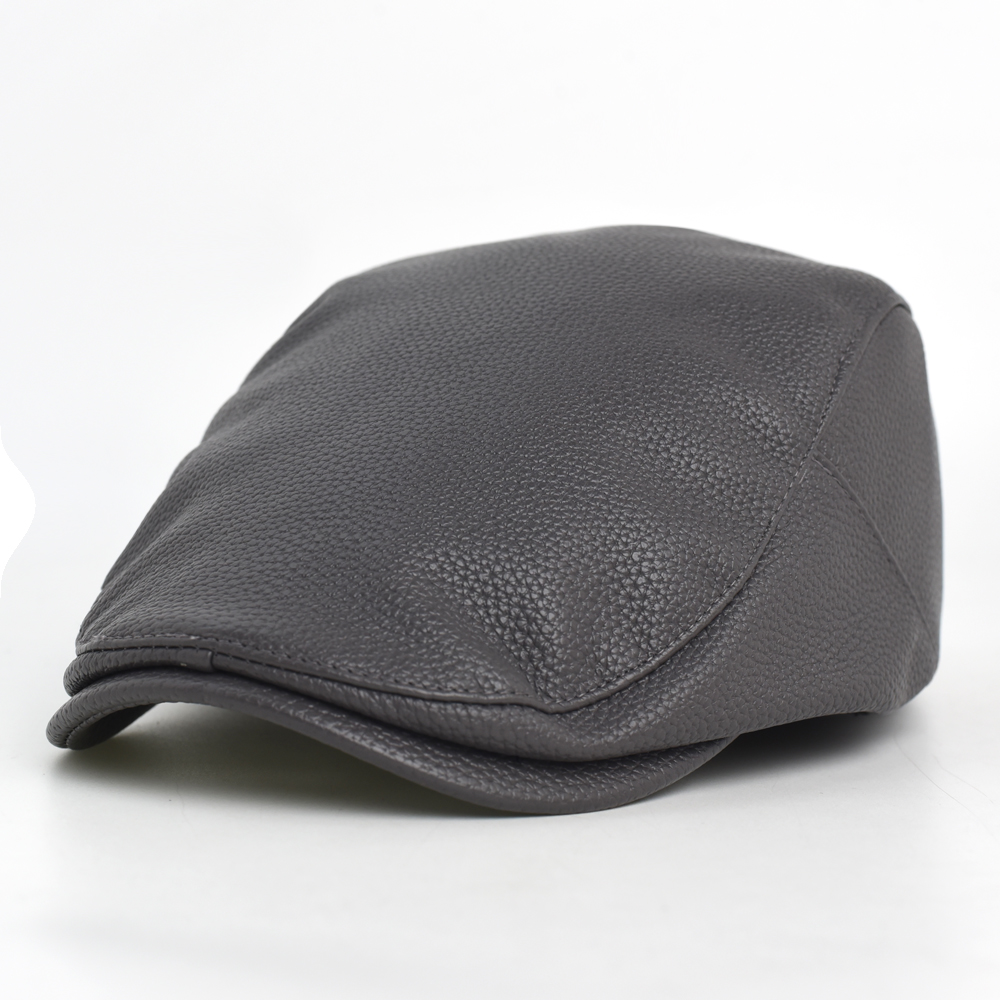 PU Newsboy Cap Men Women Autum - Leather Work Hat 评论和价格
