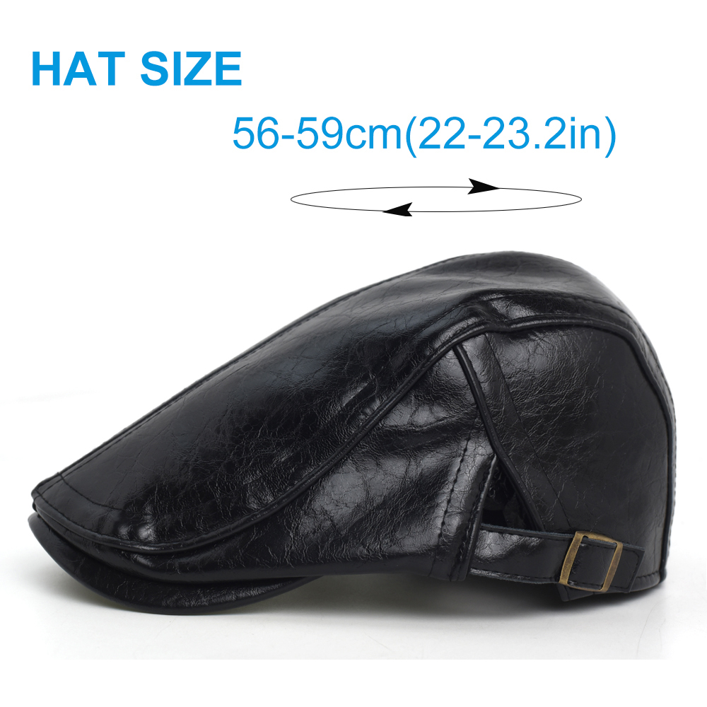 PU Newsboy Cap Men Women Autum - Leather Work Hat 评论和价格