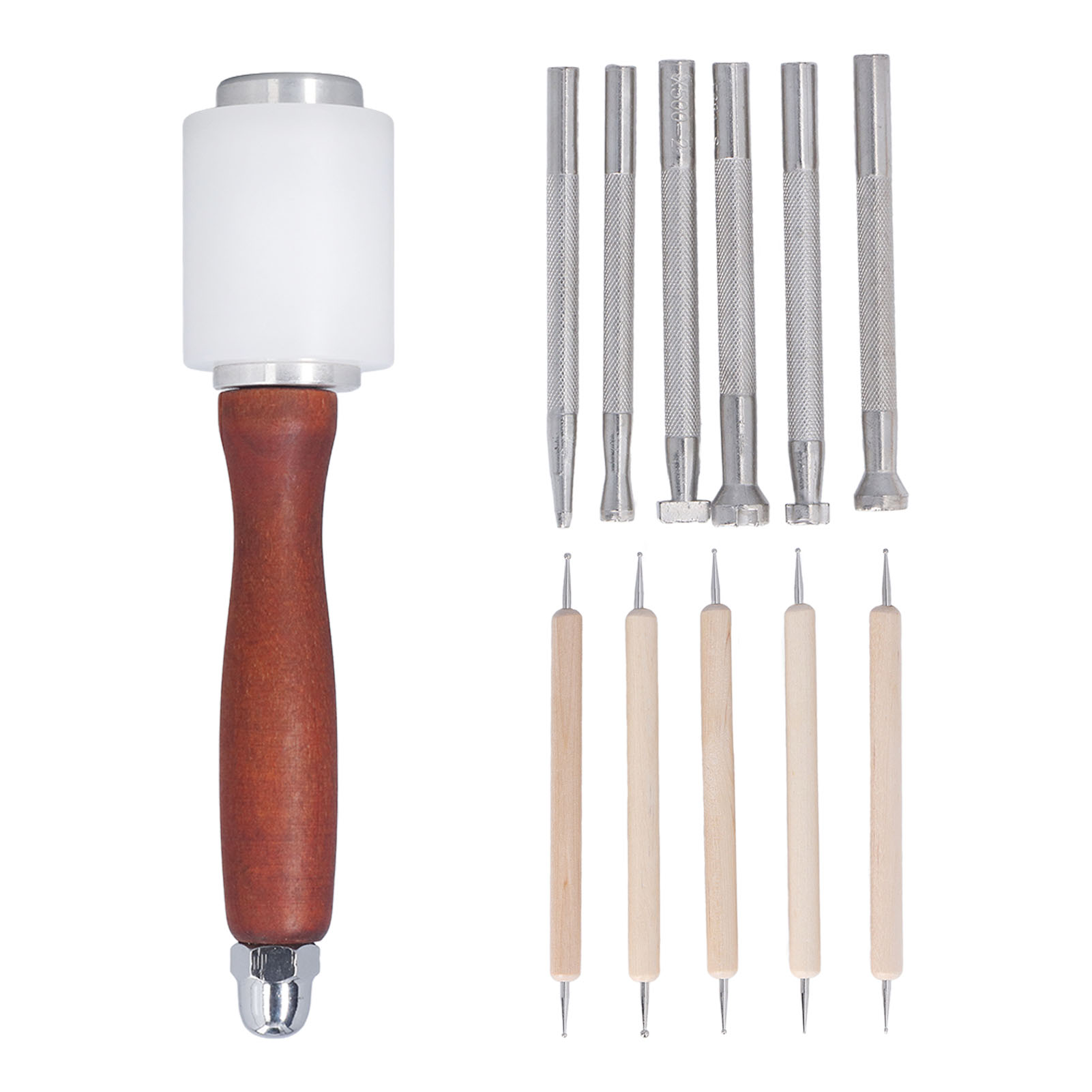 12 Pcs Leather Stamping Tools  - Leatherwork Hammer 评论和价格