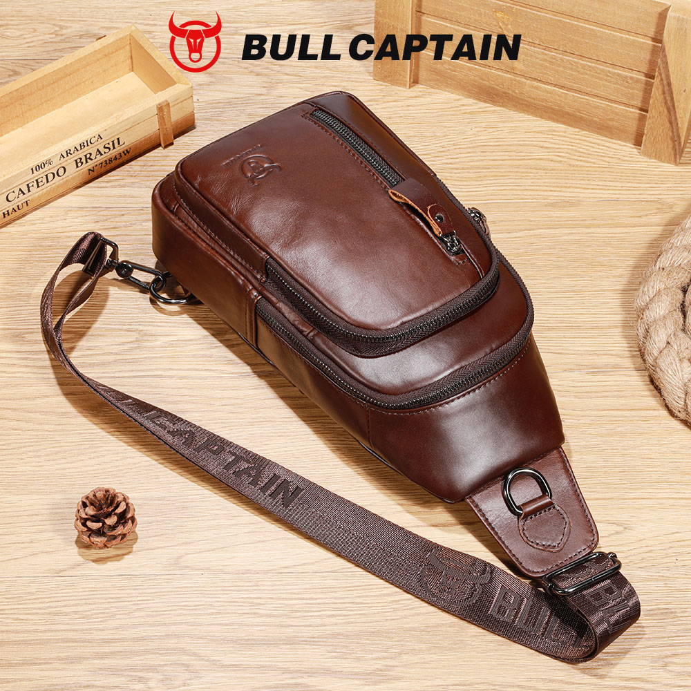BULLCAPTAIN Genuine Leather Ch - Leather Work Laptop Bag 评论和价格