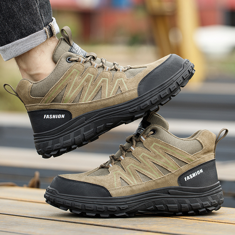 Men's Safety Work Shoes Anti-C - Leather Work Hat 评论和价格