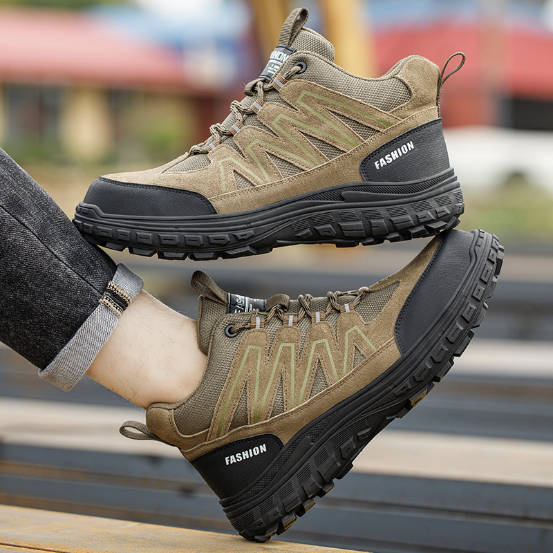 Men's Safety Work Shoes Anti-C - Leather Work Hat 评论和价格