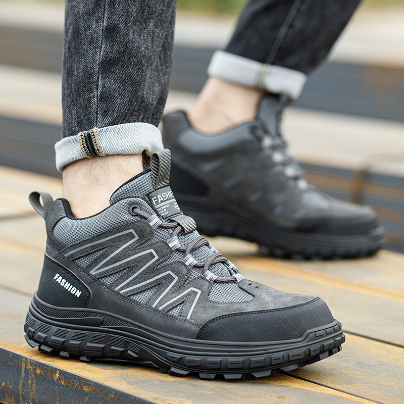 Men's Safety Work Shoes Anti-C - Leather Work Hat 评论和价格
