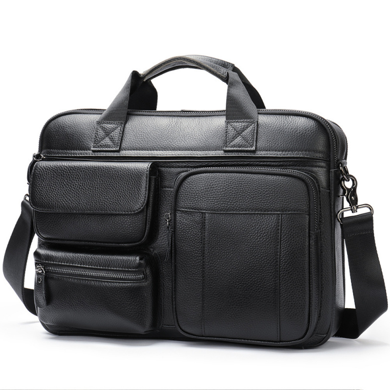 Business travel commuter genui - Leather Work Laptop Bag 评论和价格