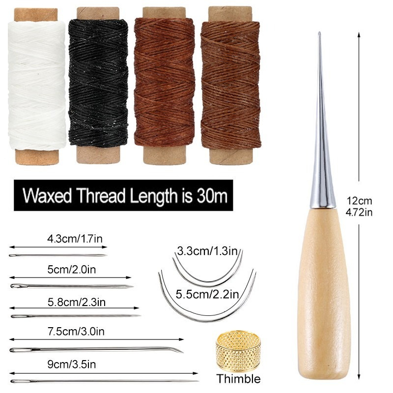 13 Pcs Leather Sewing Set Hand - Leatherwork Hammer 评论和价格