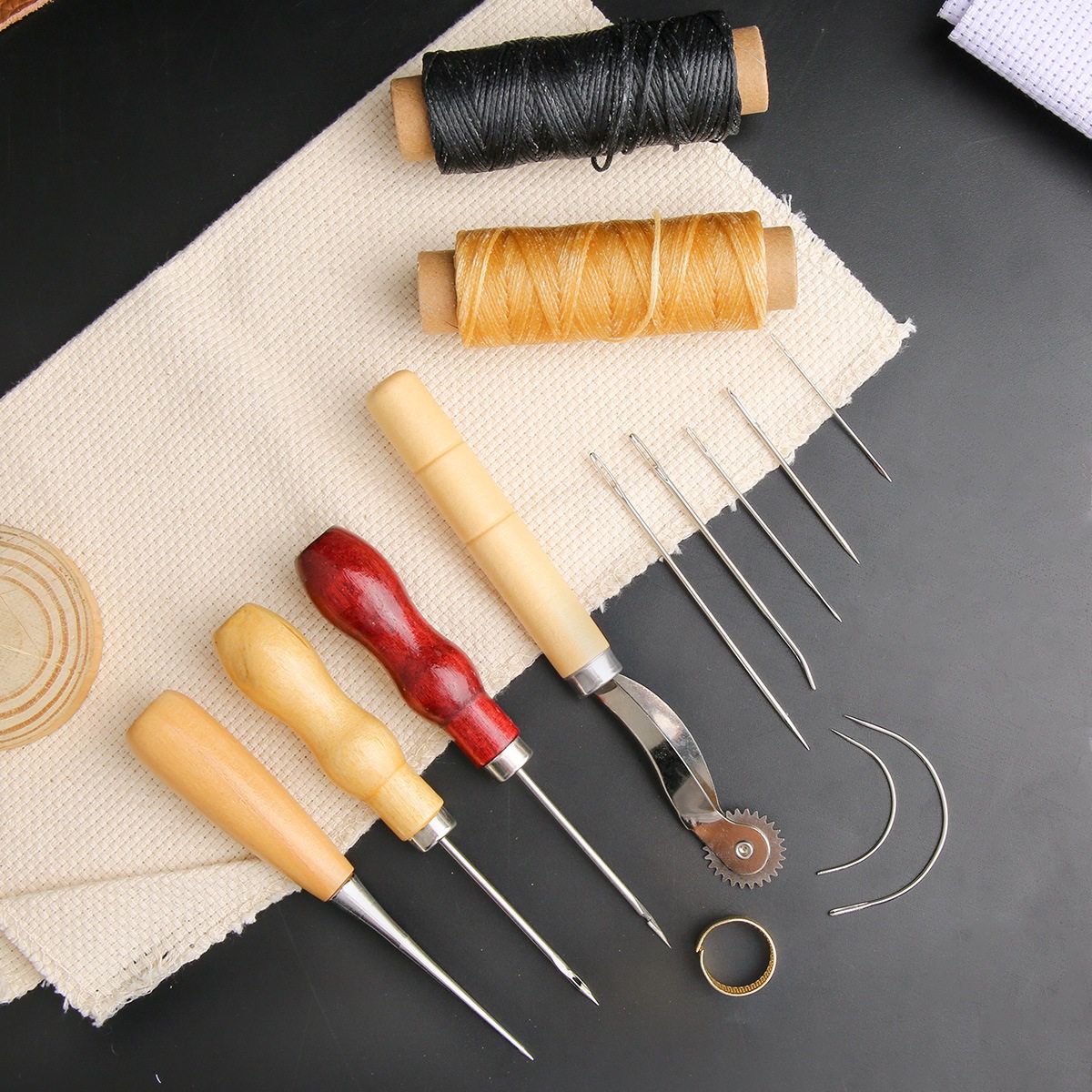 13 Pcs Leather Sewing Set Hand - Leatherwork Hammer 评论和价格
