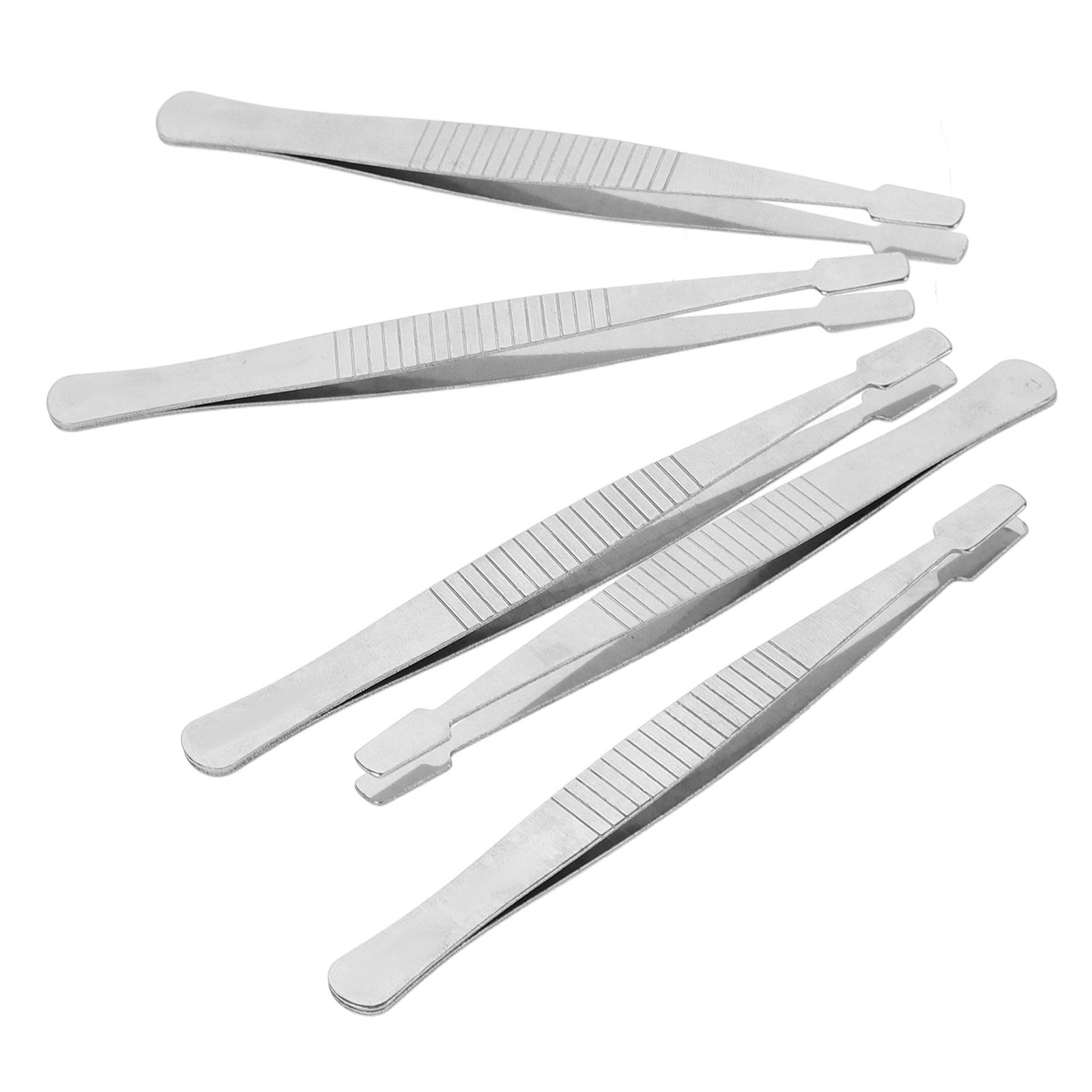 5Pcs Wide Tip Tweezers Stainle - Leatherwork Hobby 评论和价格