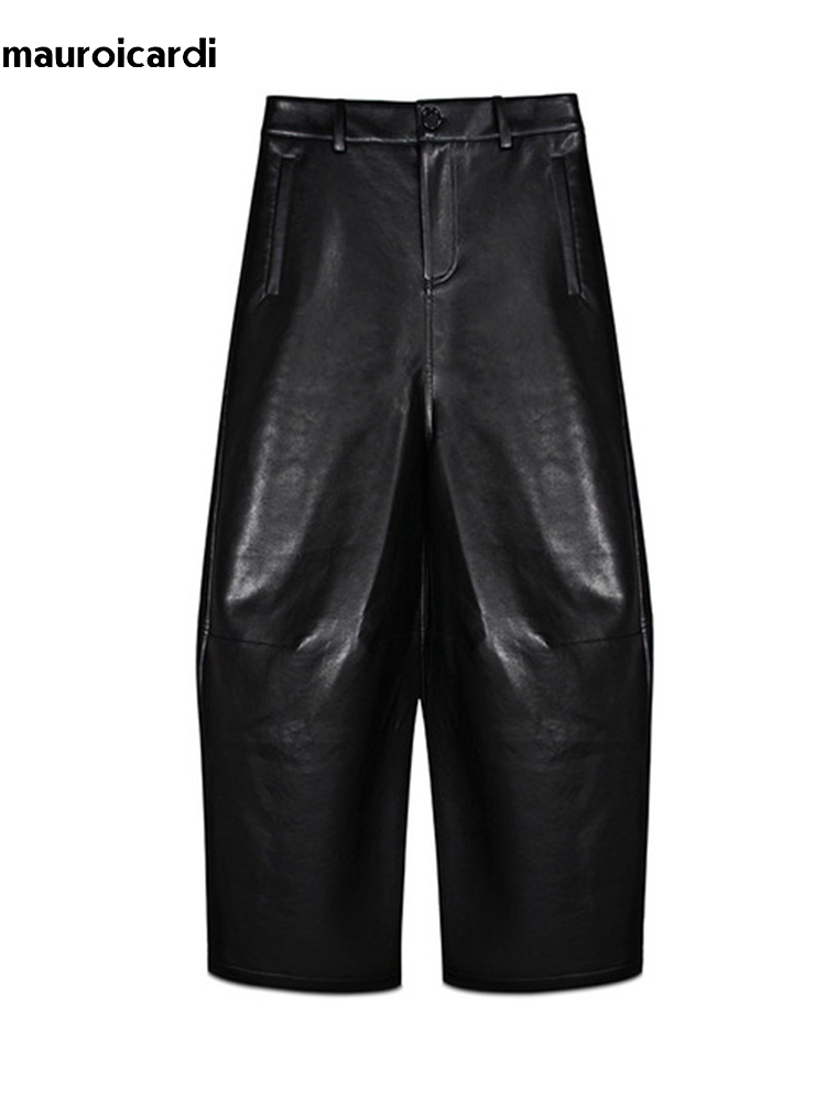Mauroicardi Spring Autumn Cool - Leather Work Pants 评论和价格