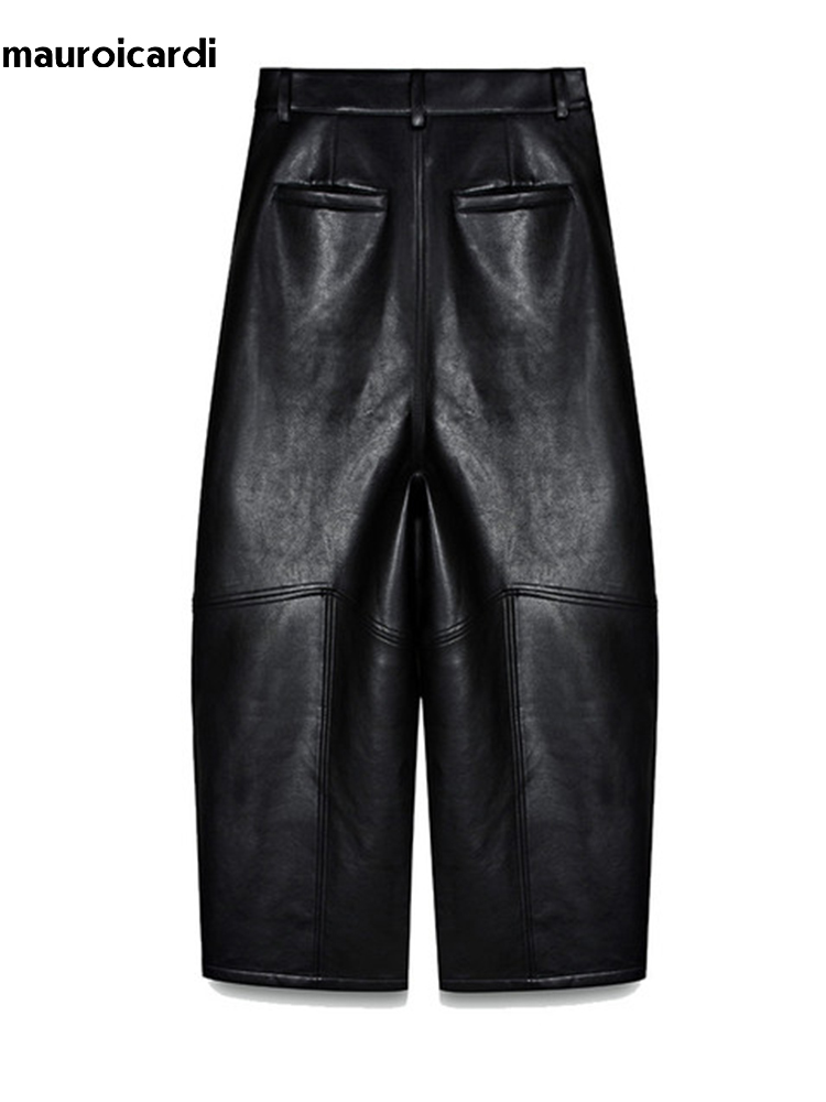 Mauroicardi Spring Autumn Cool - Leather Work Pants 评论和价格