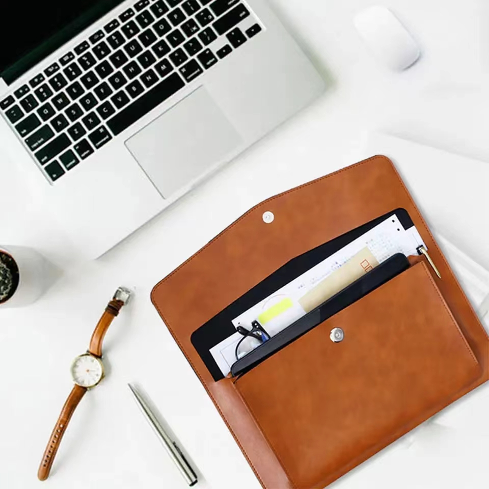 A4 Leather File Folder Large C - Leather Work Laptop Bag 评论和价格