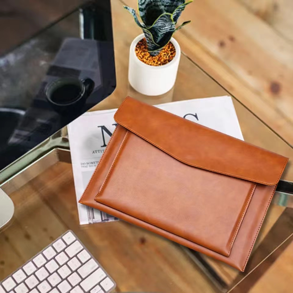 A4 Leather File Folder Large C - Leather Work Laptop Bag 评论和价格