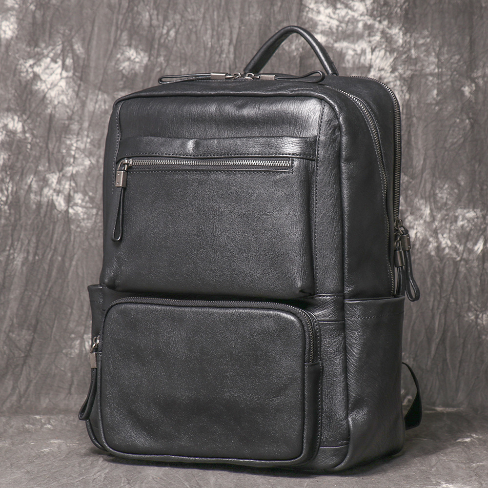 Black Genuine Leather Backpack - Leather Work Rucksack 评论和价格