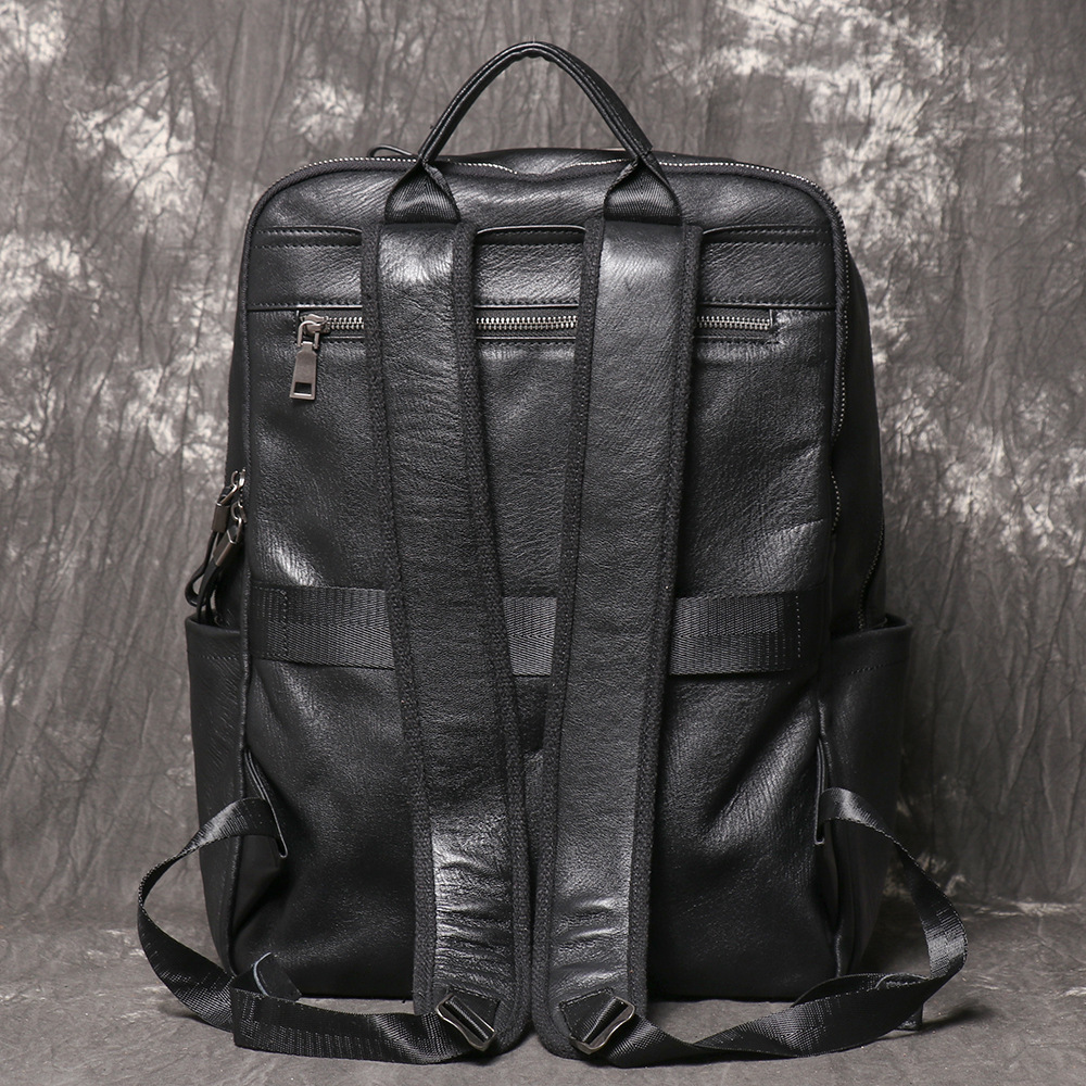 Black Genuine Leather Backpack - Leather Work Rucksack 评论和价格
