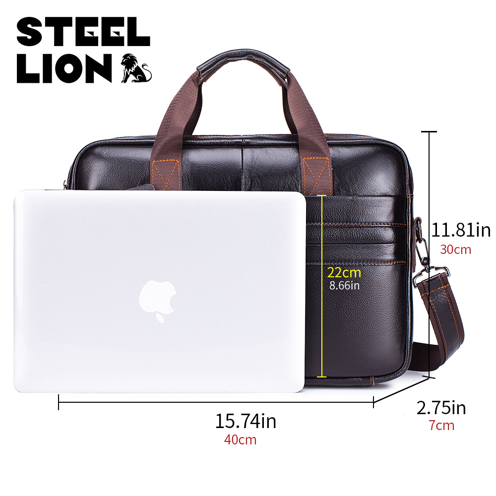 STEEL LION leather men's brief - Leather Work Laptop Bag 评论和价格