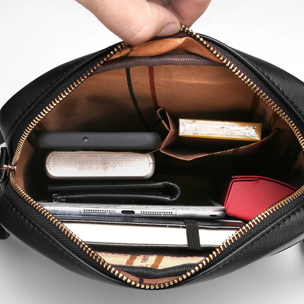 PU leather retro men's single- - Leather Work Laptop Bag 评论和价格