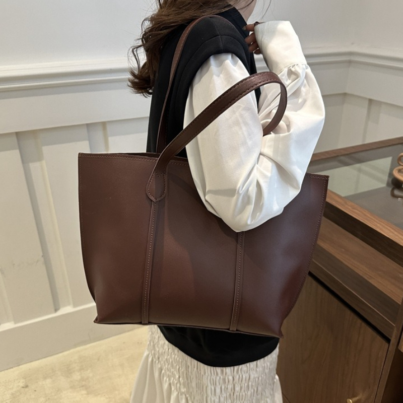 Retro Faux Leather Shoulder Ba - Leather Work Laptop Bag 评论和价格