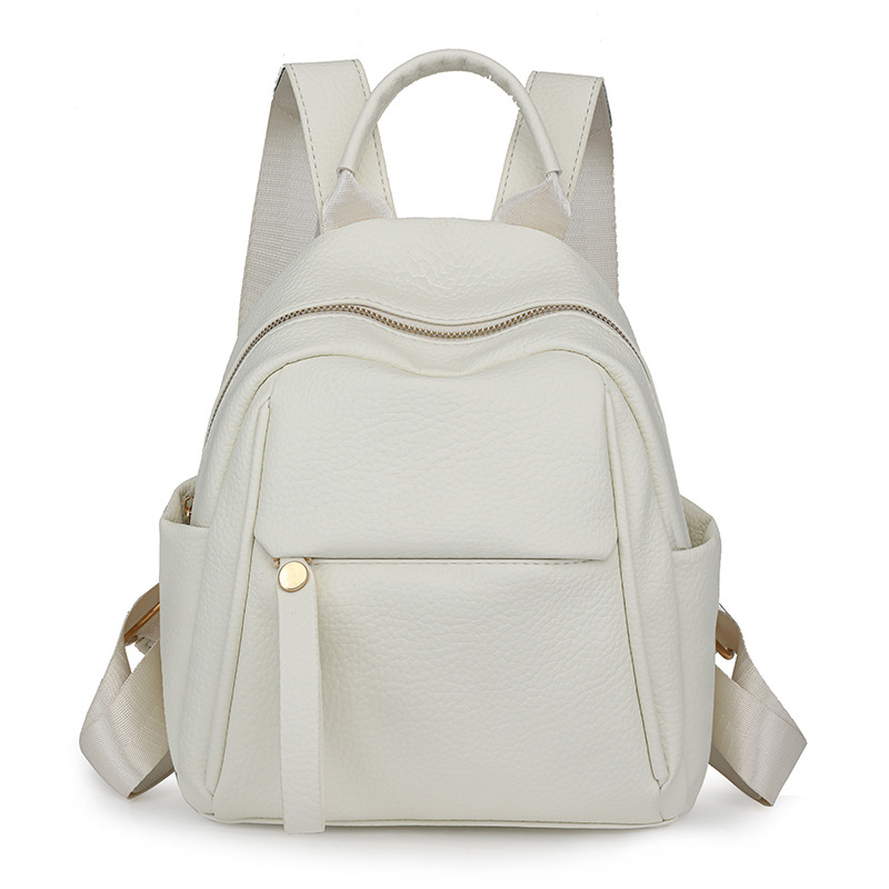 Litchi Pattern Leather Backpac - Leather Work Rucksack 评论和价格