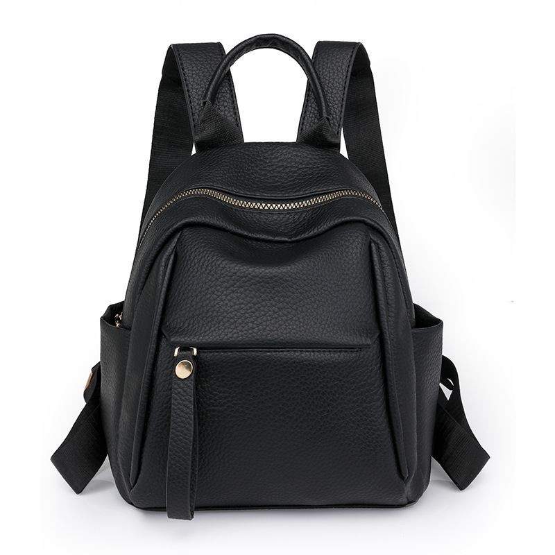 Litchi Pattern Leather Backpac - Leather Work Rucksack 评论和价格