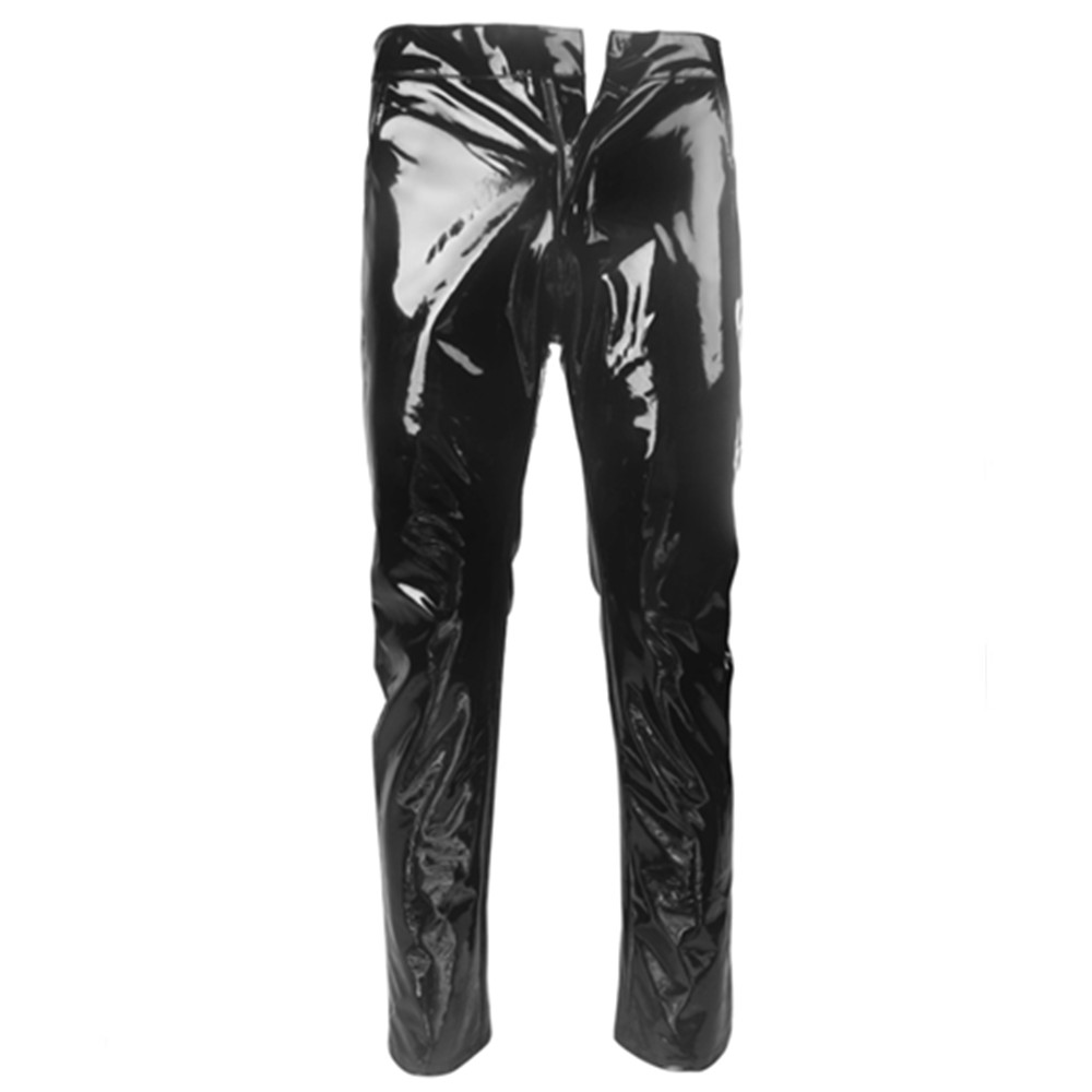 Shiny PVC Latex Trousers Men M - Leather Work Pants 评论和价格