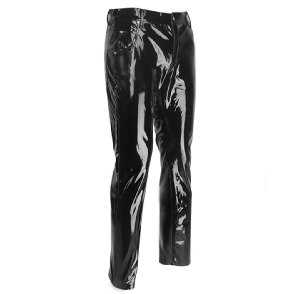 Shiny PVC Latex Trousers Men M - Leather Work Pants 评论和价格