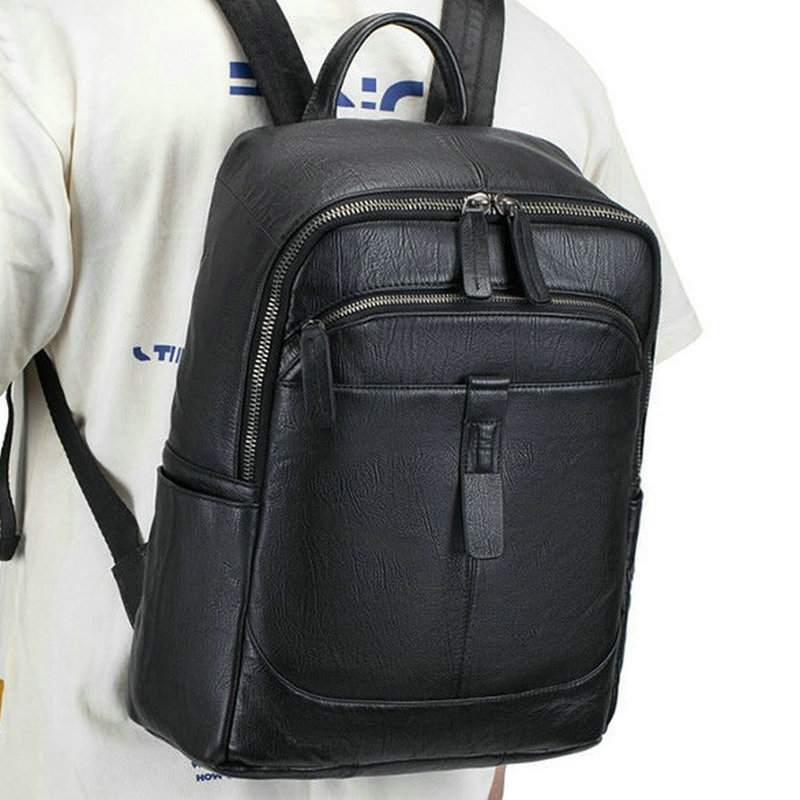 Black Man Genuine Leather Back - Leather Work Rucksack 评论和价格
