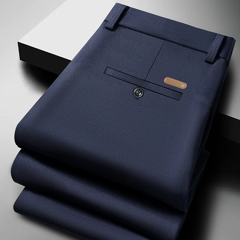 Mens Casual Long Length Busine - Leather Work Pants 评论和价格