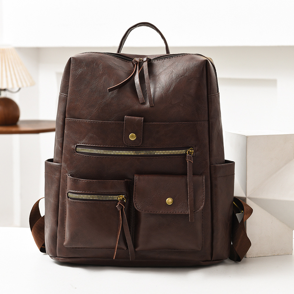 Women's Vintage PU Leather Bac - Leather Work Rucksack 评论和价格