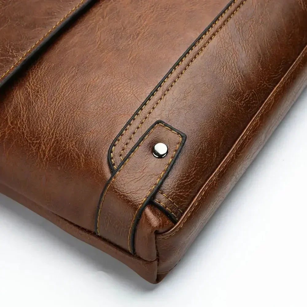 Briefcase For Men PU Leather T - Leather Work Laptop Bag 评论和价格