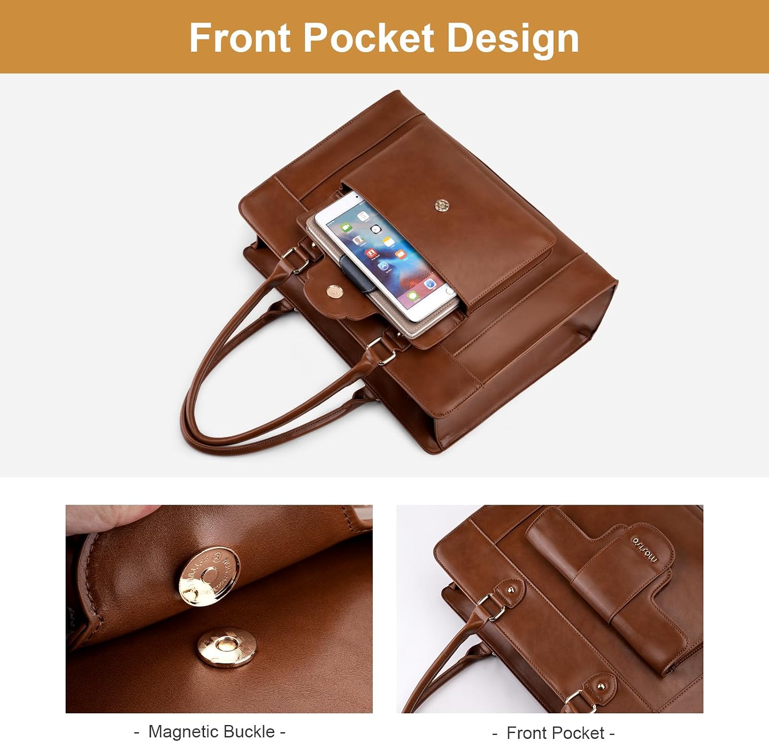 MOSISO Laptop Tote Bag for Wom - Leather Work Laptop Bag 评论和价格