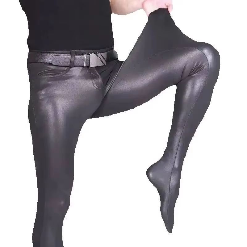 Fashion Skinny Jeans Sexy Casu - Leather Work Pants 评论和价格