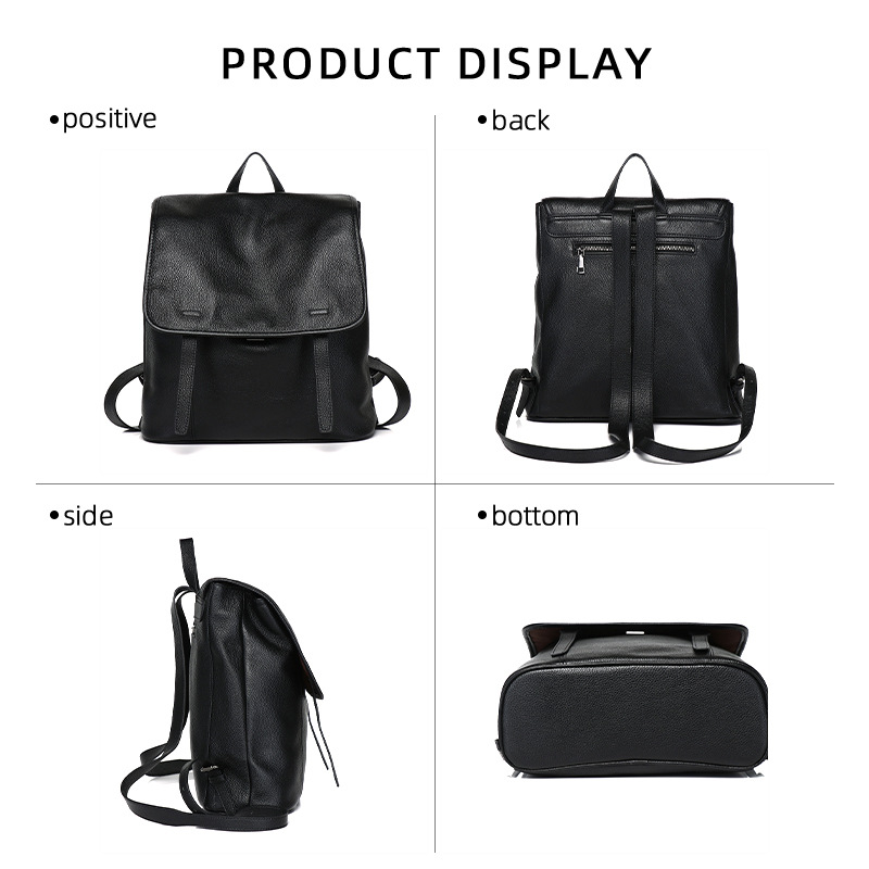 Women Top Grain Cowhide Flap B - Leather Work Rucksack 评论和价格