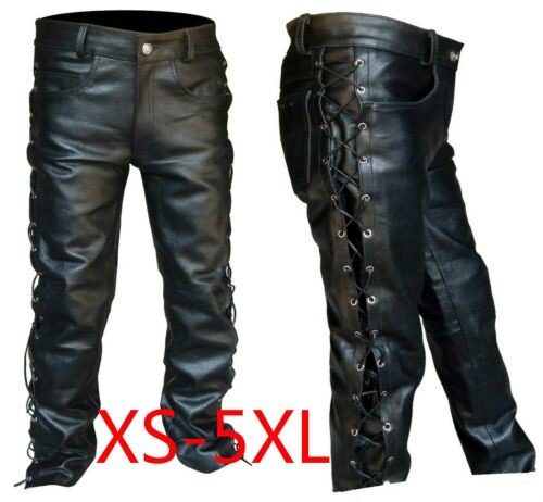 Medieval Pants Men Gothic Long - Leather Work Pants 评论和价格