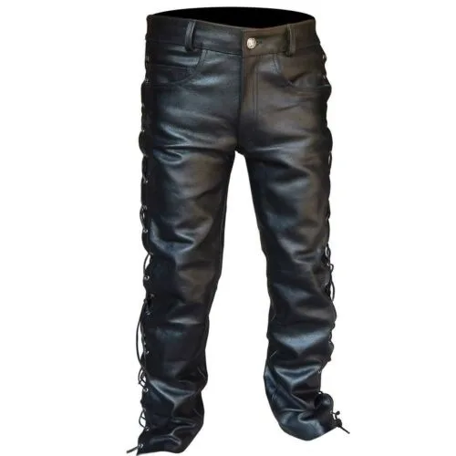 Medieval Pants Men Gothic Long - Leather Work Pants 评论和价格