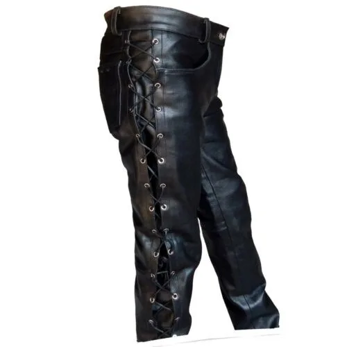 Medieval Pants Men Gothic Long - Leather Work Pants 评论和价格