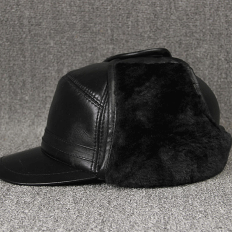 Genuine Leather caps Winter Wa - Leather Work Hat 评论和价格